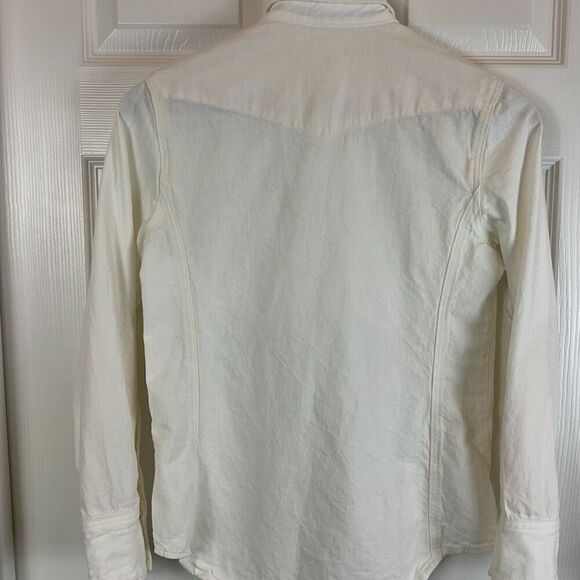 Rag And Bone Corbet Button Up Jean Shirt XS Vintage White Pearl Snaps Western N1 - Picture 6 of 12